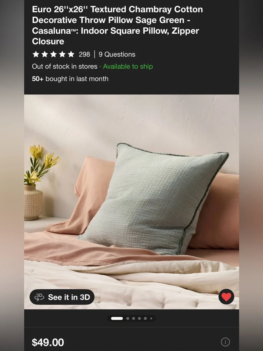Casaluna Pillows Set of 3 Euro 26